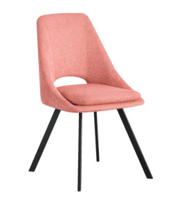 Silla Alex pies metal negro tejido color fresa borg